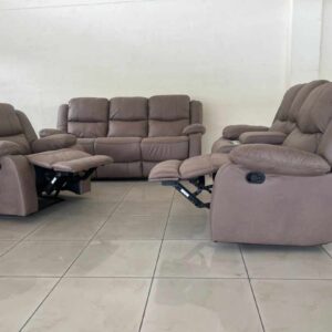 Brown Six Seater Imported Fabric Recliner Sofa
