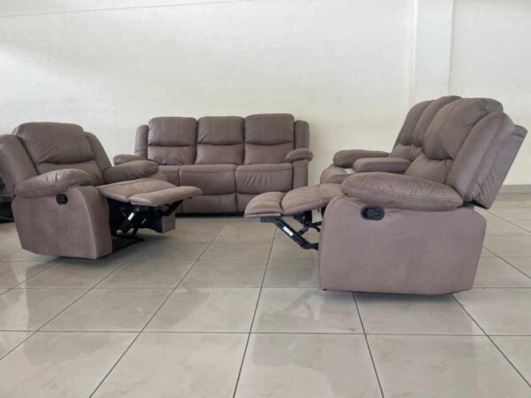 Brown Six Seater Imported Fabric Recliner Sofa