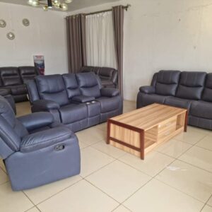 Grey Six-Seater Recliner Sofa