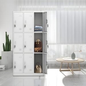 Nine Lockers Cabinet "STAFF/GYM"
