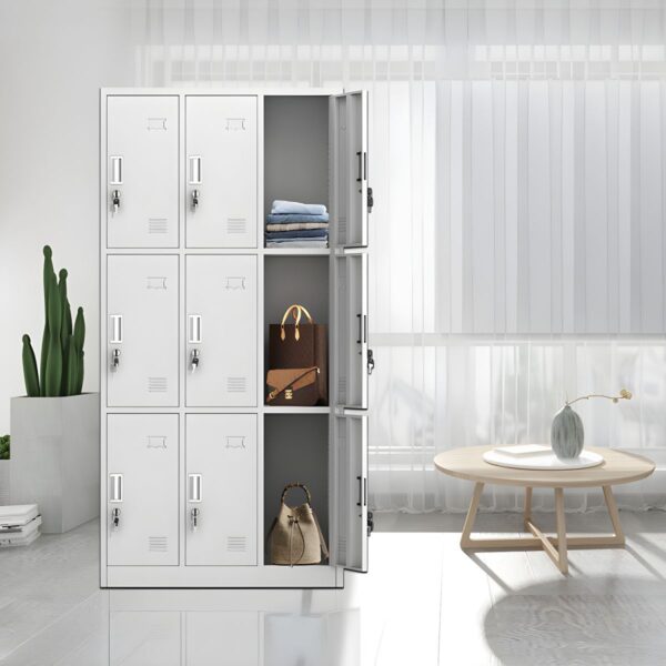 Nine Lockers Cabinet "STAFF/GYM"