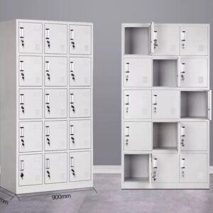 Fifteen STAFF/GYM Lockers Cabinet