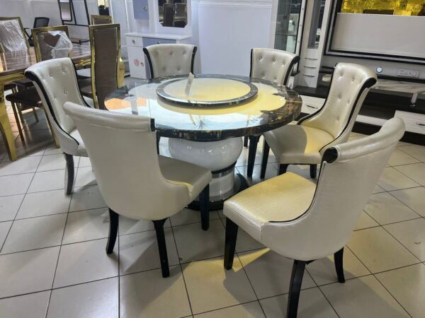 Six Seater Round Dining 'MARBLE' - Image 2