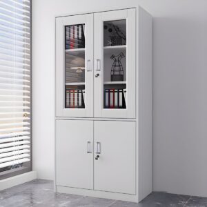 Heavy-Duty Steel Office Filing Cabinet – Glass Fronted