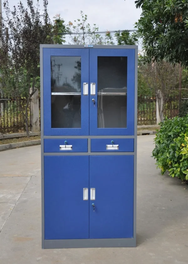 Heavy-Duty Steel Office Filing Cabinet – Glass Fronted