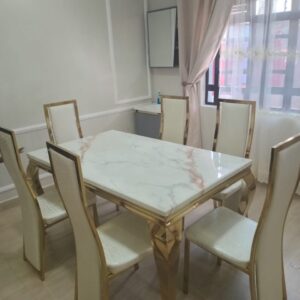 Six Seater Marble Dining Table
