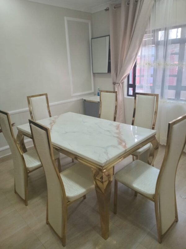 Six Seater Marble Dining Table