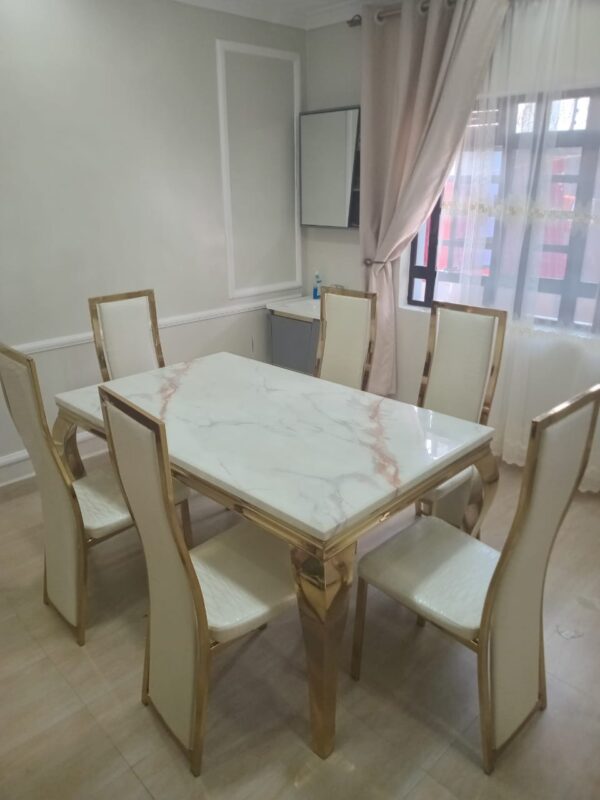 Six Seater Marble Dining Table - Image 2