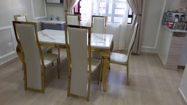 Six Seater Marble Dining Table - Image 3