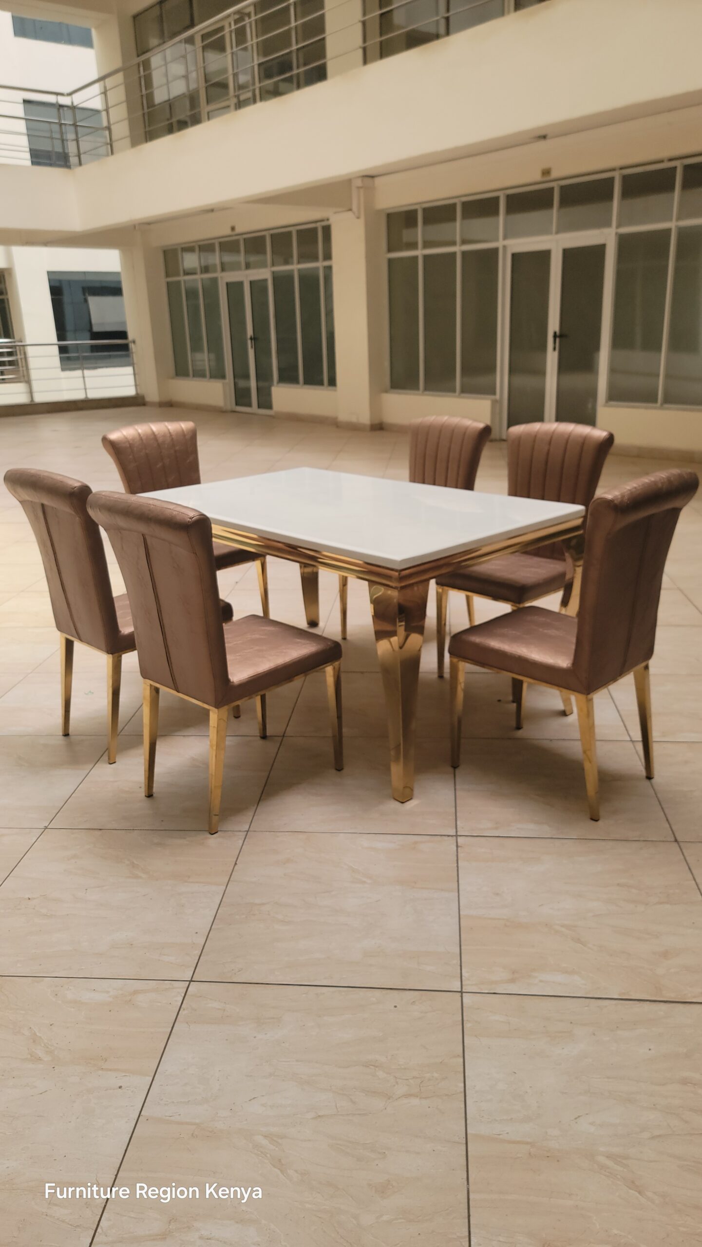 Dining Table ,Six Seater Mable Top - Image 2