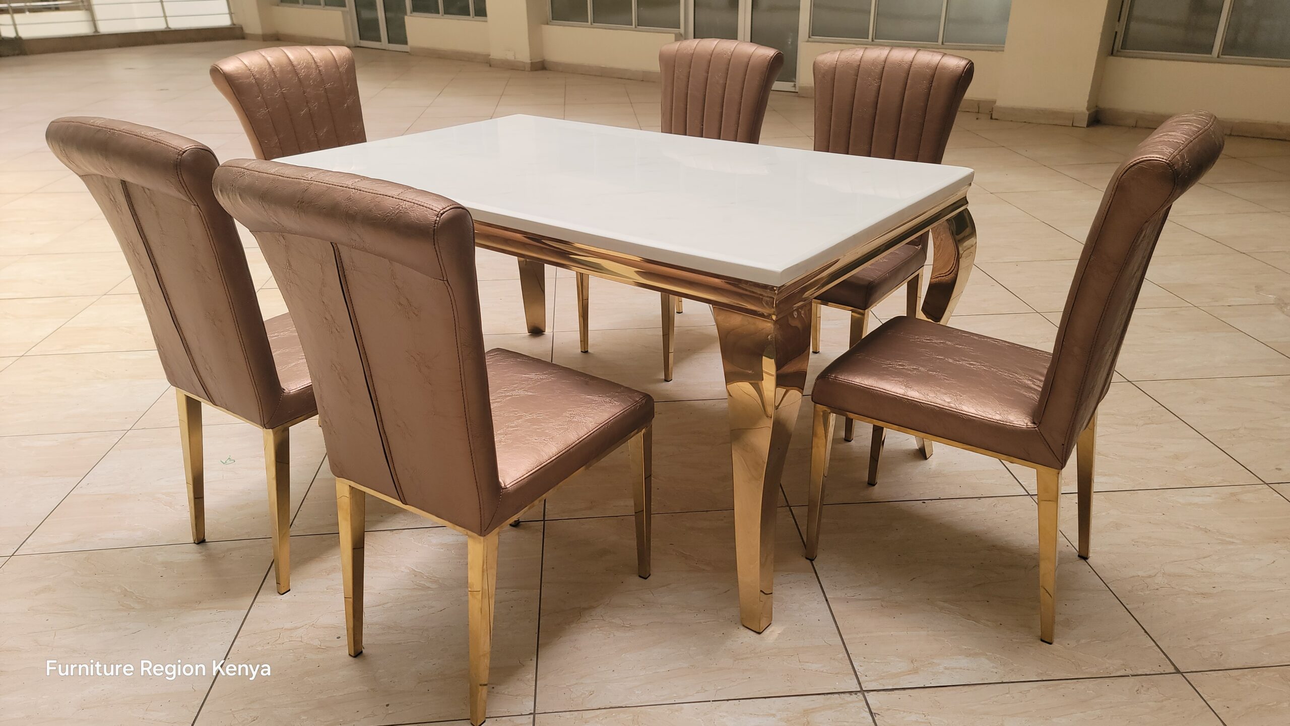 Dining Table ,Six Seater Mable Top - Image 3