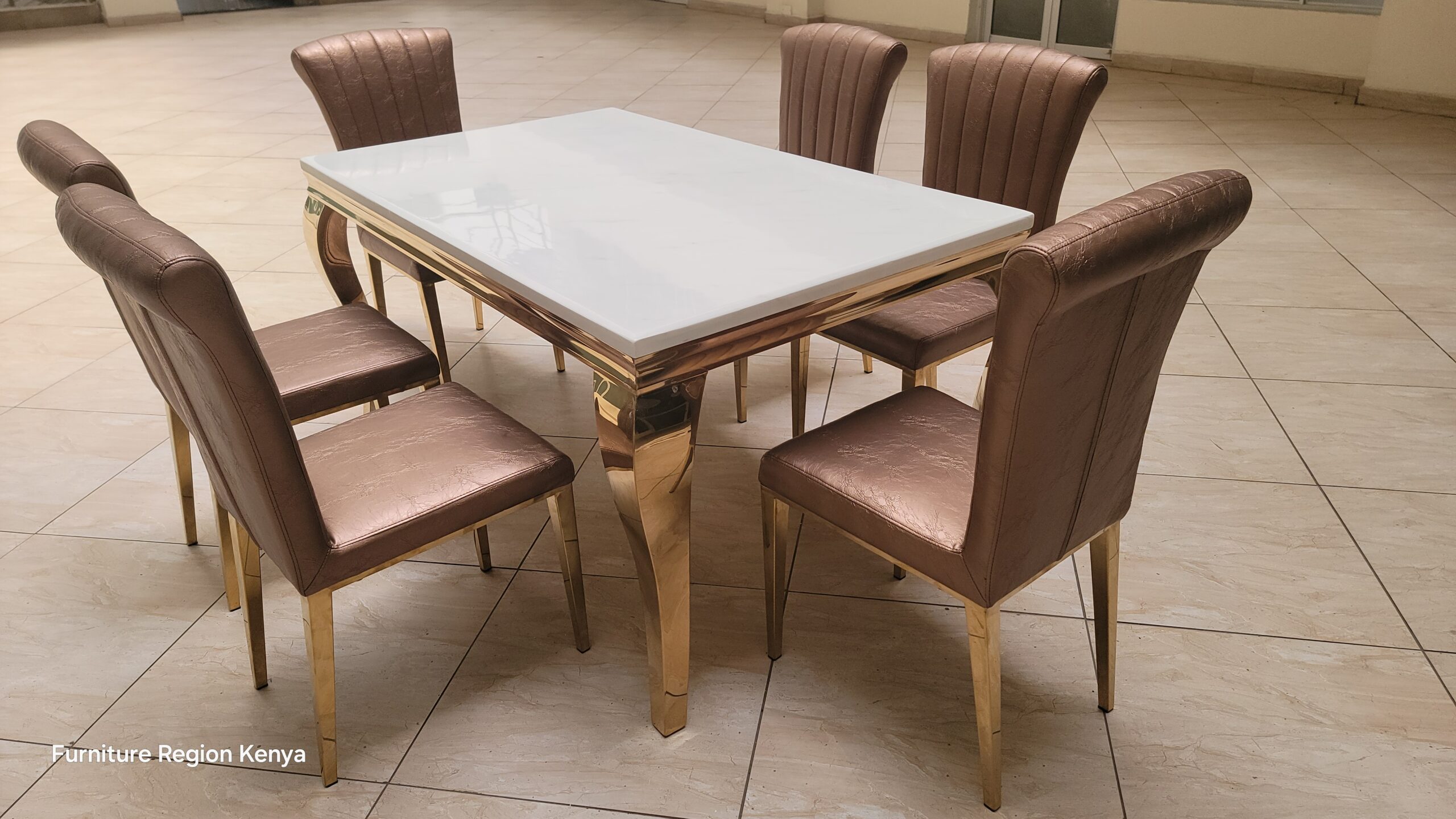 Dining Table ,Six Seater Mable Top